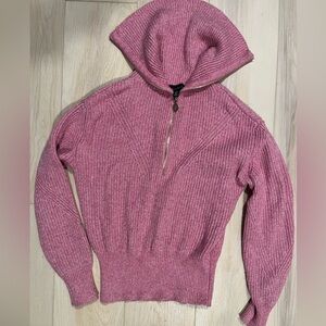 WHBM Pink Cowl Neck Sweater